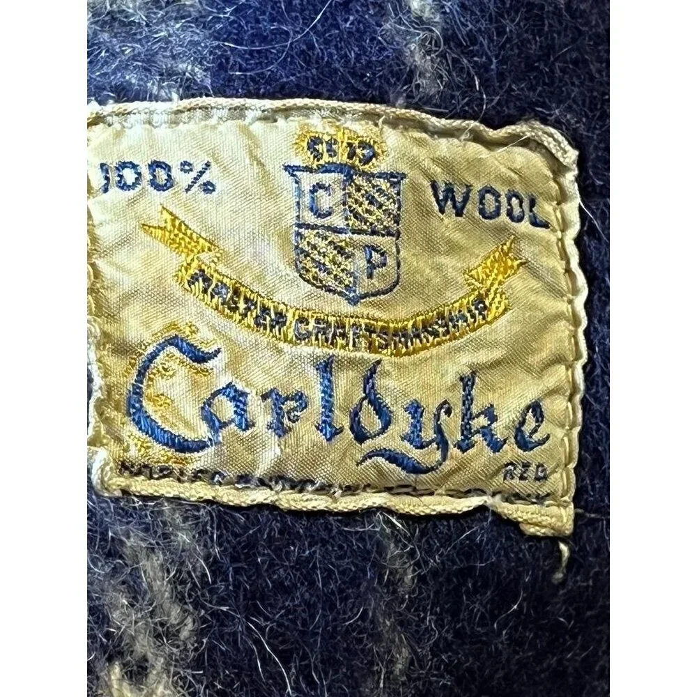 Vintage Carldyke Wool Tartan Fringe Blanket Plaid Scottish Cozy Cabin Rustic‎